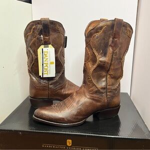 DAN POST MEN'S ALBANY TAN LEATHER WESTERN COWBOY BOOTS DP26682 SIZE 13D
